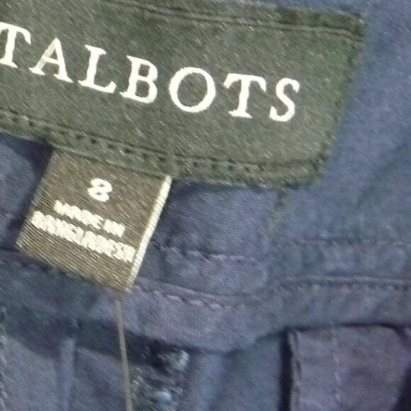 TALBOTS SIZE 8 WIDE LEG CROP CAPRIS NAVY BLUE - Picture 10 of 11